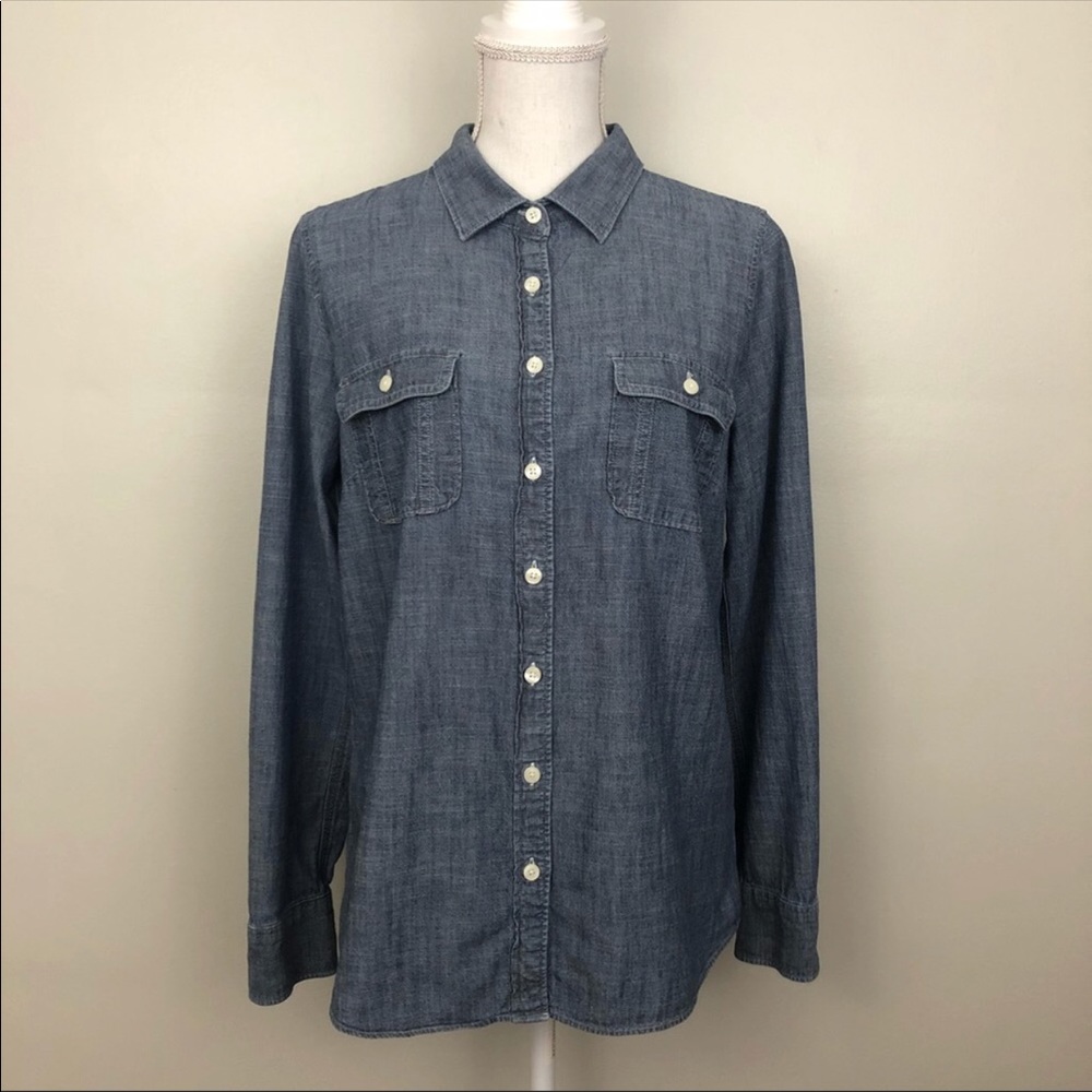 J. Crew The Perfect Shirt Denim Chambray Button Up